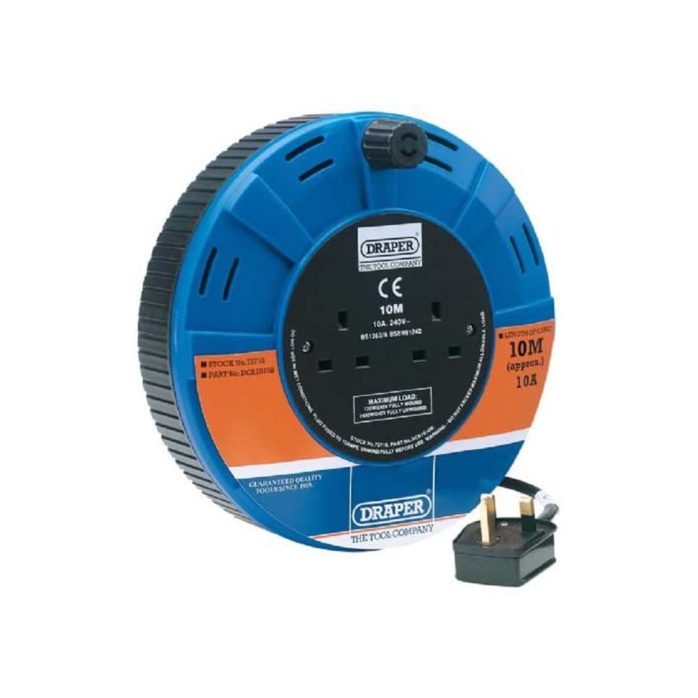 Draper Twin Extension Cable Reel 10m - Agwood